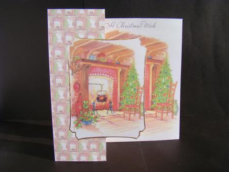 Cosy Christmas Fire Fold Back Card by Beverly Carmichael