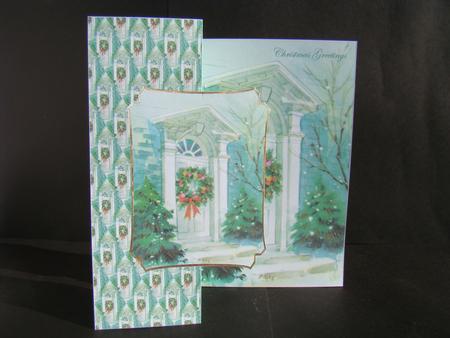 Christmas Door Fold Back Card by Beverly Carmichael