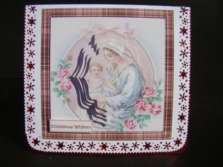 Baby Jesus and Mary Card with Shaped Layers by Beverly Carmichael