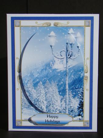 Snowy Enchanted Christmas Street Lamp by Beverly Carmichael