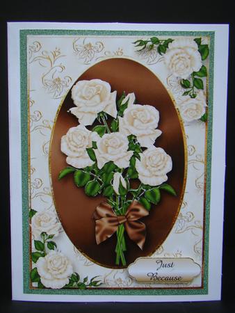 Cream Rose Bouquet & Chocolate Silk by Beverly Carmichael