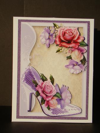 Gorgeous Sequined Shoe & Belle Roses by Beverly Carmichael