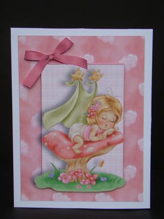 Lovely Little Girl Snoozing on a Toad Stool A4 by Beverly Carmichael