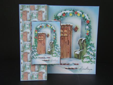 Christmas Lights Fold Back Card with Toppers by Beverly Carmichael