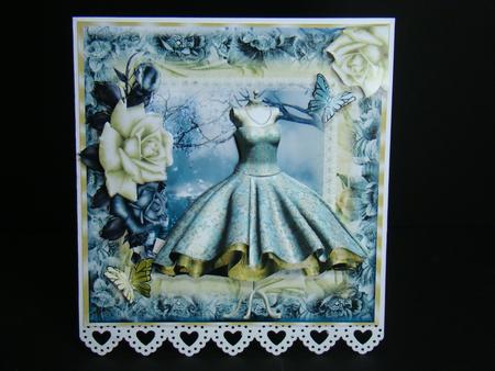 Beautiful Teal Dress Topper and Insert 5x5 by Beverly Carmichael