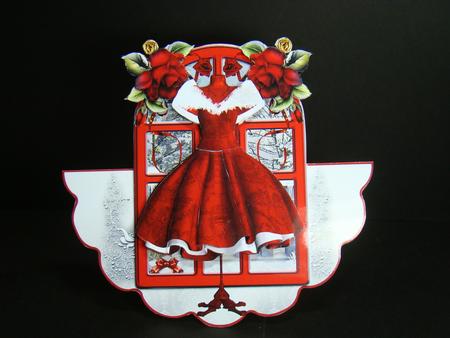 Beautiful Christmas Dress Window Rocker Card Set by Beverly Carmichael