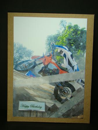 Enduro Rider Watercolour Background 1 by Beverly Carmichael