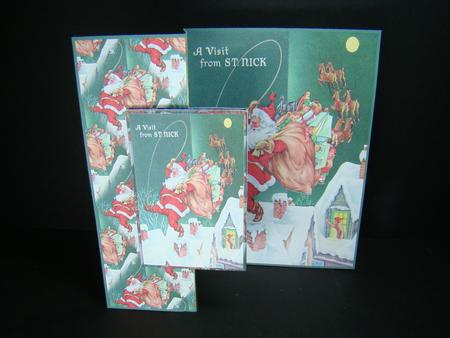 Santa on the Rooftops Fold Back Card by Beverly Carmichael