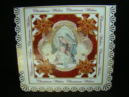 Mother Mary Christmas Wishes Lattice Corner 8in Topper by Beverly Carmichael