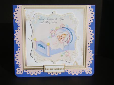 Baby Girl or Baby Boy Card Front with Toppers by Beverly Carmichael