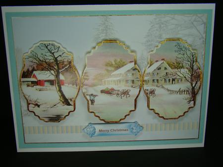 Working Farm at Christmas Panel Card with Toppers by Beverly Carmichael