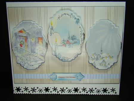 Christmas Across the Miles Panel Card with Toppers by Beverly Carmichael