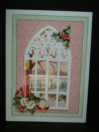 Church Window with Sunset Decoupage Topper by Beverly Carmichael