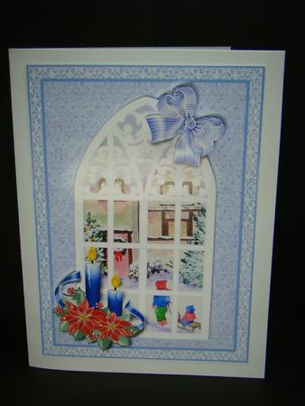 Church Window with Snow Scene Decoupage Topper by Beverly Carmichael