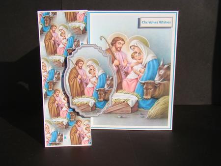 Nativity Vintage Christmas Fold Back Card by Beverly Carmichael