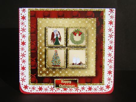 Christmas Angel Square Layers Card Front by Beverly Carmichael