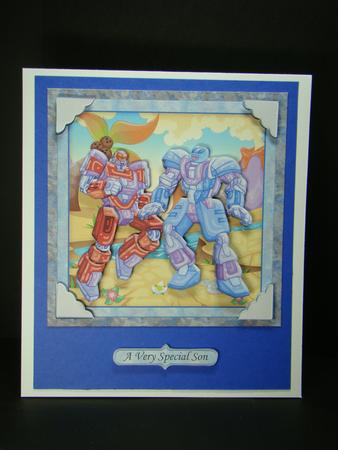Transformer Robots Card Topper & Decoupage Birthday Boy by Beverly Carmichael
