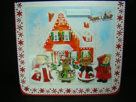 Teddy Bear Christmas House Topper & Decoupage by Beverly Carmichael