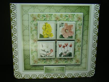 Vintage Wildflowers Square Layers Card Front by Beverly Carmichael