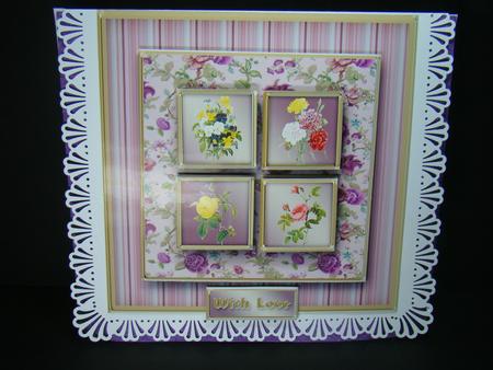 Vintage Florals Square Layers Card Front by Beverly Carmichael