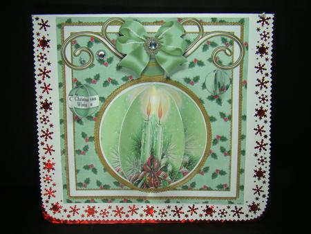 Candle Duo2 3D Bauble 8in Card Front Mini Kit by Beverly Carmichael