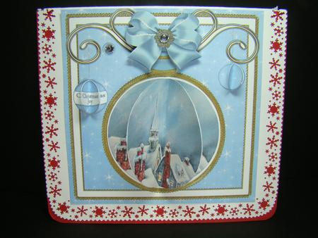 Rooftops Blue 3D Bauble 8in Card Front Mini Kit by Beverly Carmichael