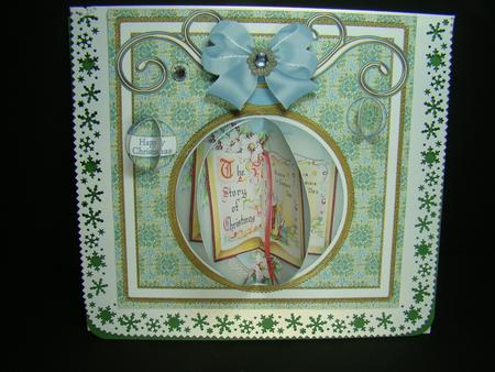 Glory Book Teal 3D Bauble 8in Card Front Mini Kit by Beverly Carmichael