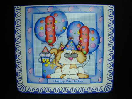 Oscar Cool Birthday Cat by Beverly Carmichael
