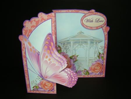 Butterfly Fold Back  Lilac & Peach Roses by Beverly Carmichael