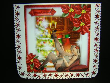 Vintage Pin Up Style Santa's Stockings by Beverly Carmichael