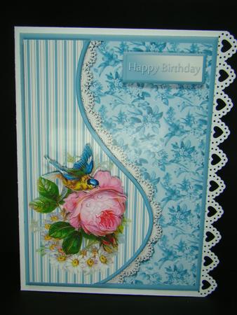 Vintage Rose Teardrop Side Panel Card by Beverly Carmichael