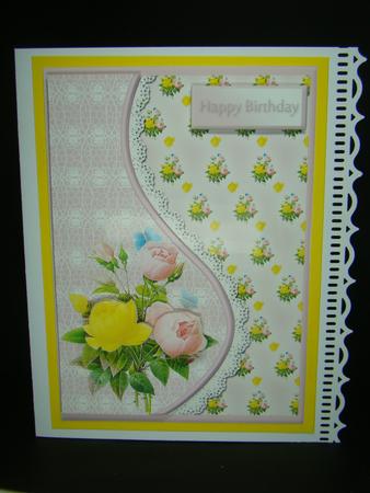 Vintage Bouquet Teardrop Side Panel Card by Beverly Carmichael