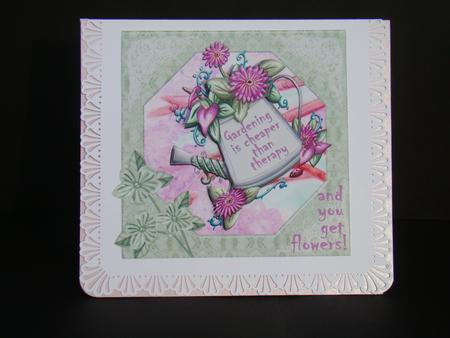 Gardening is Cheaper Than Therapy and You Get Flowers! -pink by Beverly Carmichael