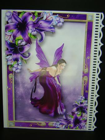 Curious Fairy & Gorgeous Deep Purple Lilies by Beverly Carmichael