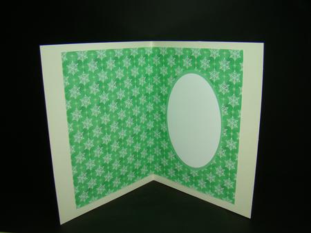 White Snowflakes on Green A5 Insert by Beverly Carmichael