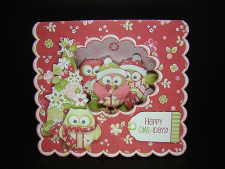 Hootie Owl Christmas Tent Card Kit by Beverly Carmichael