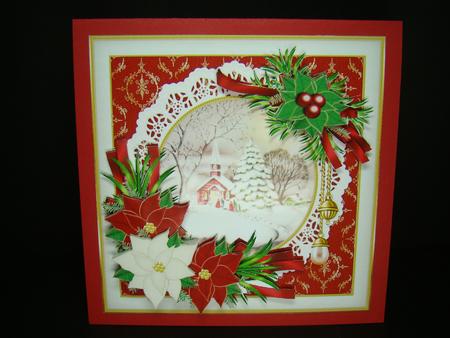 Christmas Vintage Village Church by Beverly Carmichael