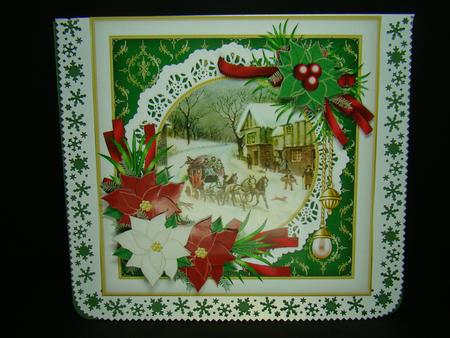 8x8 Vintage Christmas Stagecoach Ride Mini Kit by Beverly Carmichael