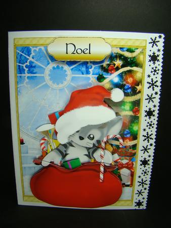 Cute Kitten in Santa's Sack Mini Kit by Beverly Carmichael