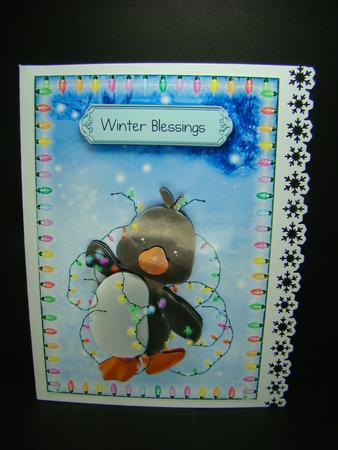 Penguin Putting Up the Lights Mini Kit by Beverly Carmichael
