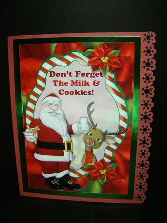 Santa Milk and Cookies Christmas Quick Card by Beverly Carmichael