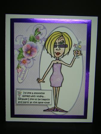 J.j Likes to Party and Be Healthy Quick Card by Beverly Carmichael
