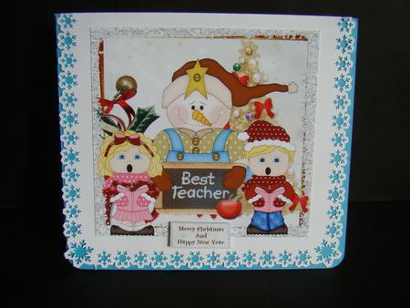 Best Teacher Christmas Quick Card Topper by Beverly Carmichael