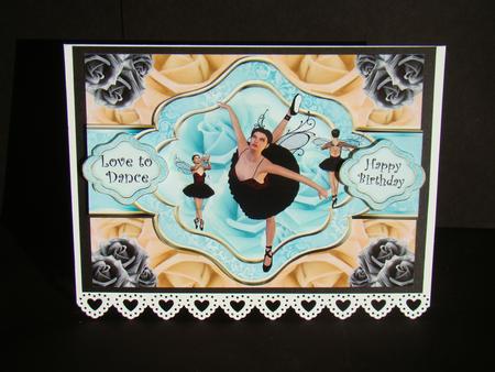 Black Swan Ballerina - Ribbon Sash Quick Card by Beverly Carmichael