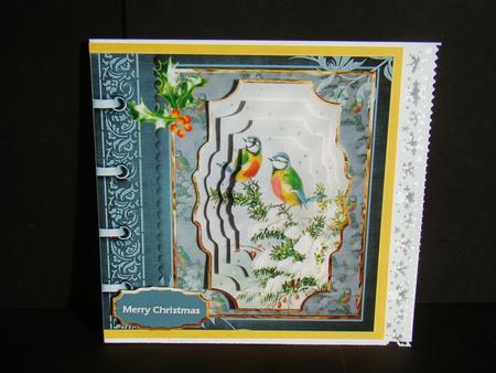 Birds in the Snow Card with Pyramid Layers by Beverly Carmichael