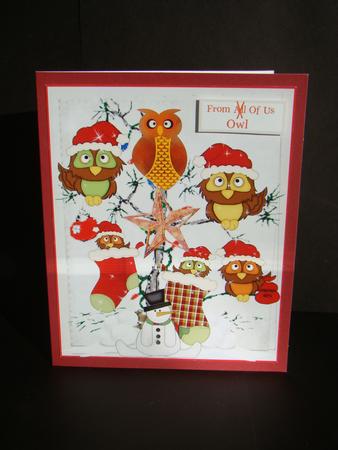 Hoot! Hoot! Hooray Christmas Topper & Insert & Verse by Beverly Carmichael