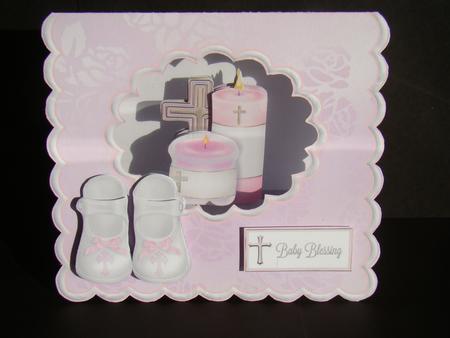 Girls Christening or Baptism Scalloped Tent Card Kit by Beverly Carmichael