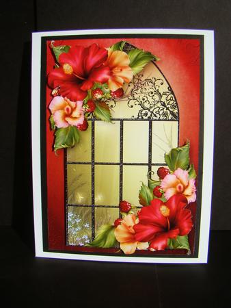 Enchanted Hibiscus Flowers Window by Beverly Carmichael