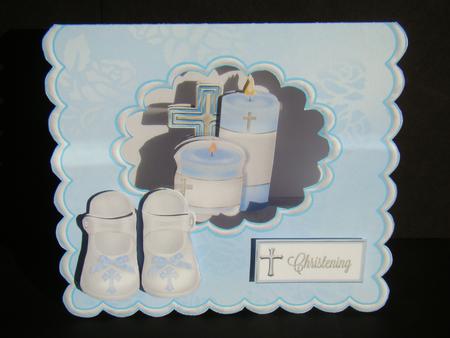 Boys Christening or Baptism Scalloped Tent Card Kit by Beverly Carmichael