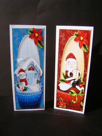 2 Christmas Cupcake Large Dl Toppers by Beverly Carmichael